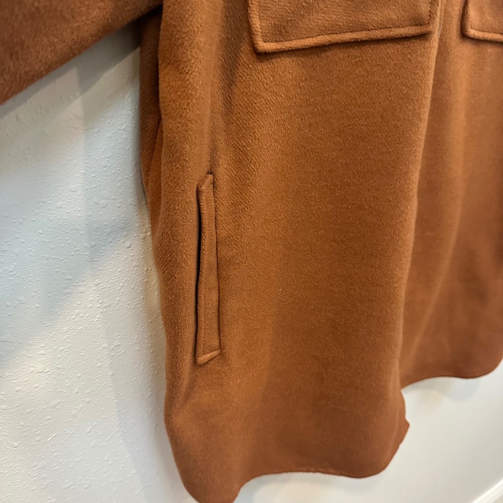Express Shacket Women XL Rust Brown Oversized Fleece Shirt Jacket 009710137 - Picture 11 of 16